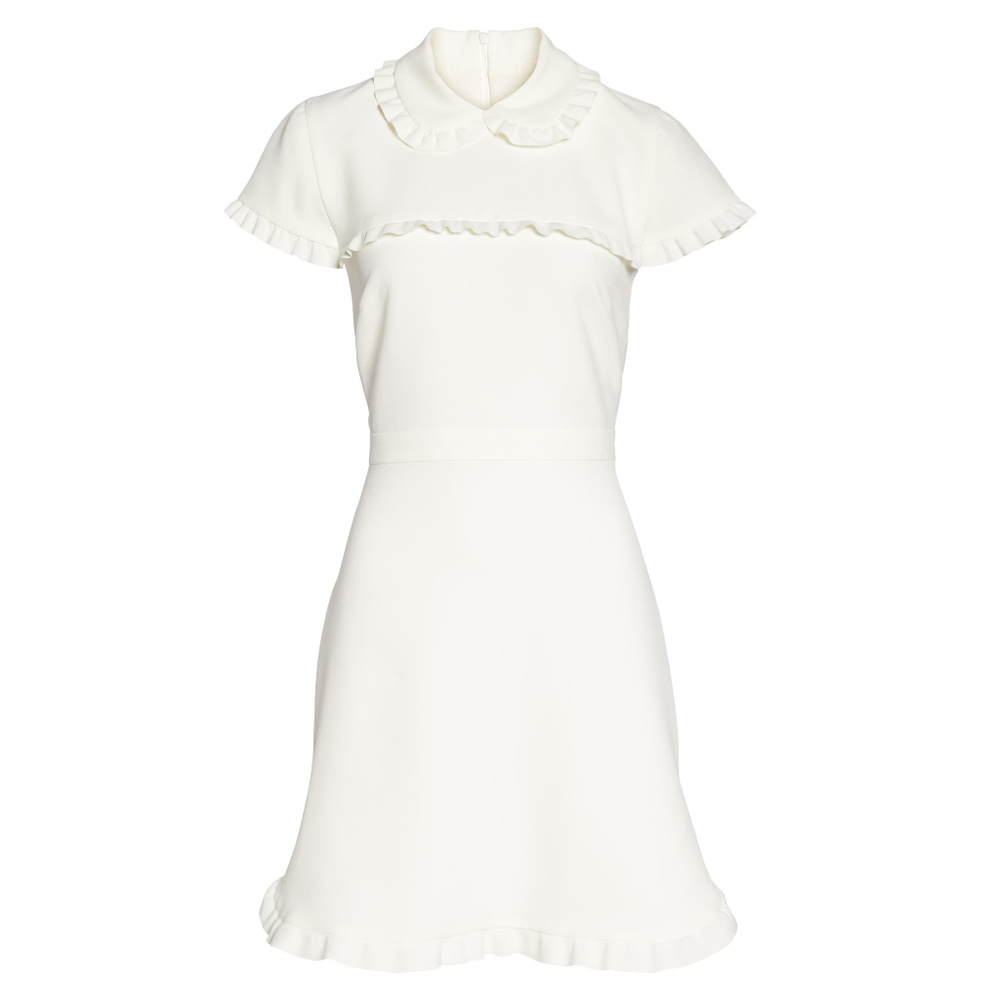 Gal Meets Glam Emma Ruffle Crepe Dress Size 4